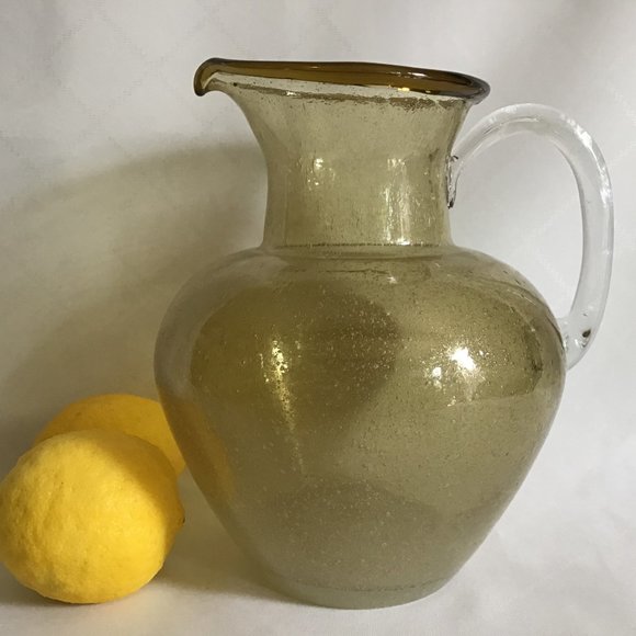 Handmade  Handblown Glass Pitcher / Ewer - Picture 4 of 7